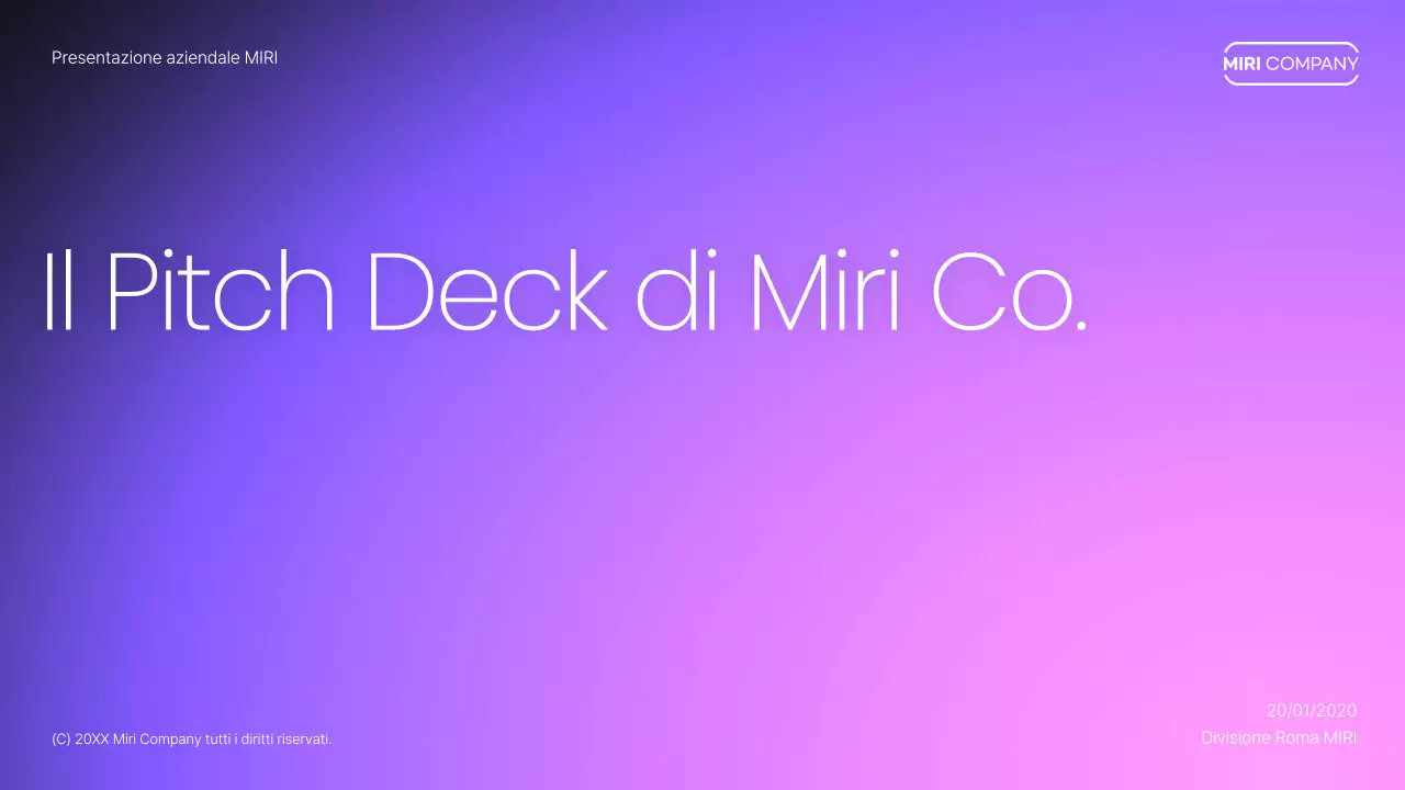 Pianificazione di una presentazione aziendale moderna color malva