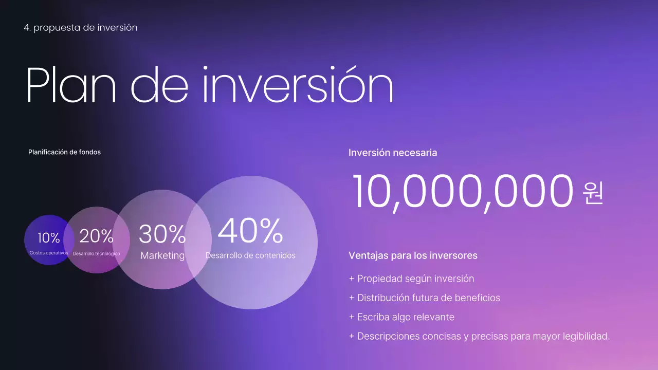 Planificar un discurso empresarial moderno en malva