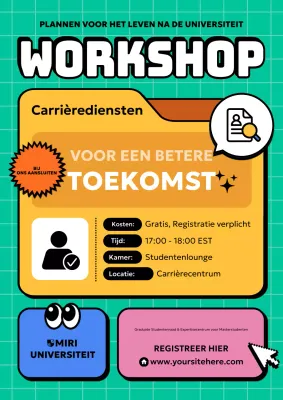 groene moderne carrière workshop aankondiging