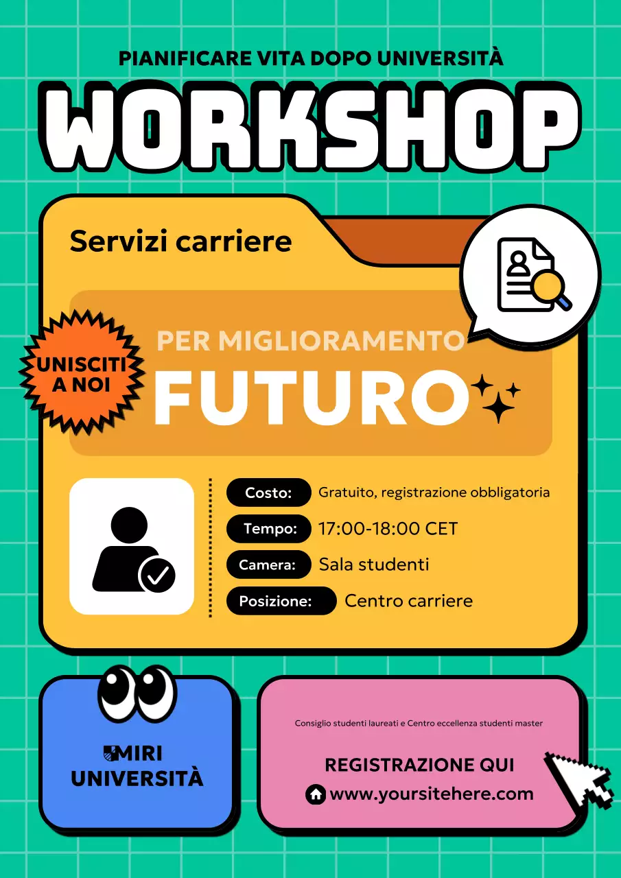 annuncio di un workshop sulle carriere verdi e moderne