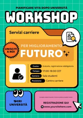 annuncio di un workshop sulle carriere verdi e moderne