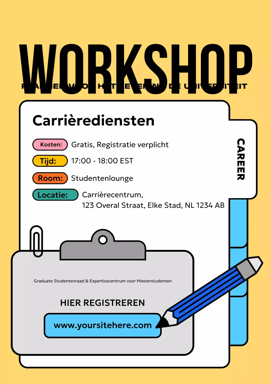 gele moderne carrière aankondiging