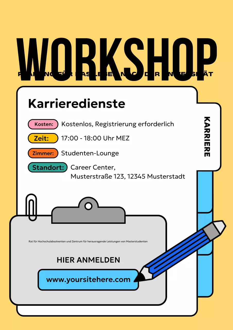 gelbe moderne Karriereanzeige