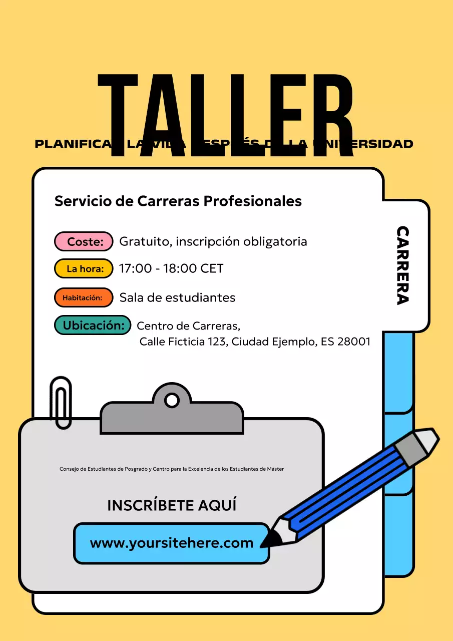 amarillo moderno anuncio de carrera