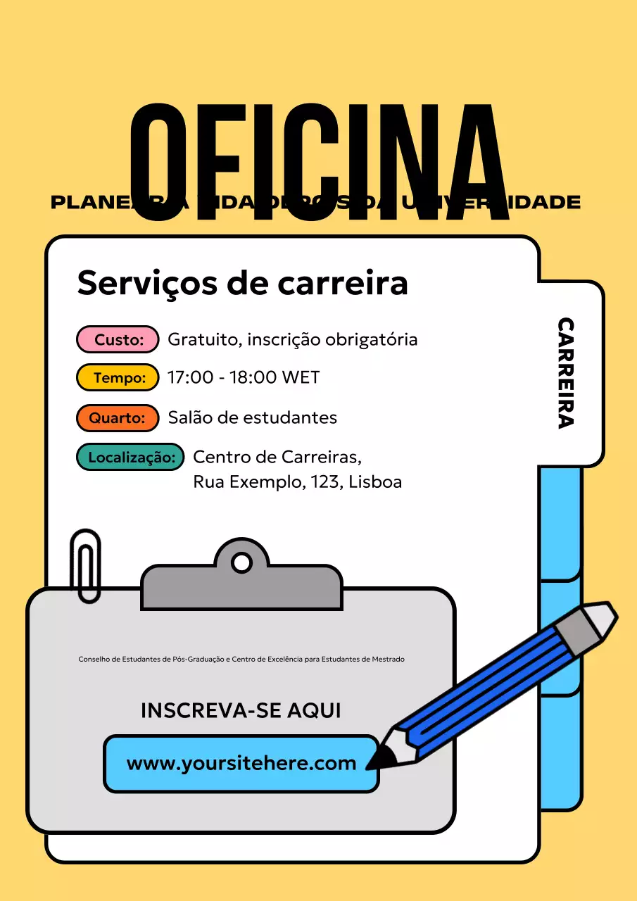 anúncio de carreira moderno amarelo
