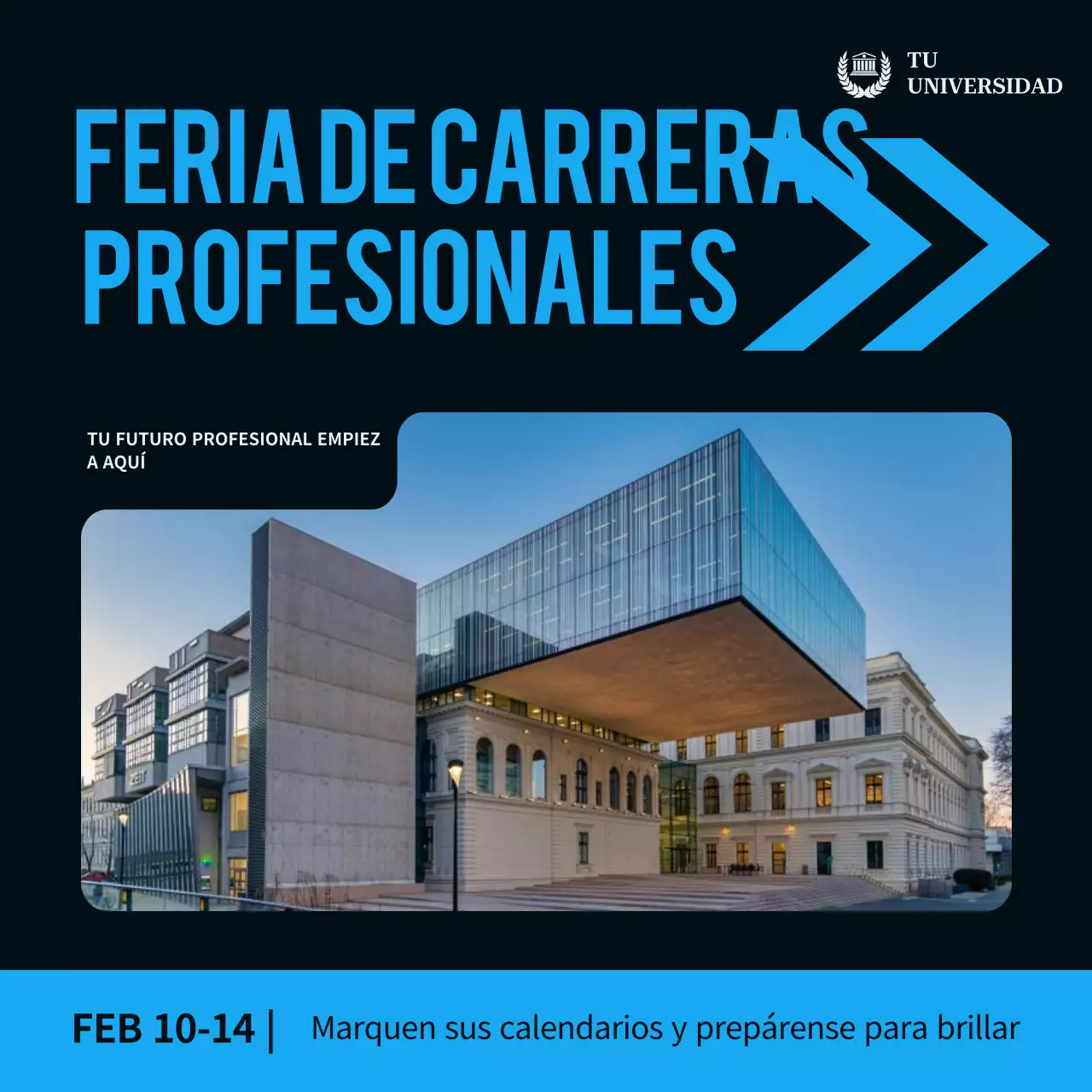 blue modern anuncio de carrera