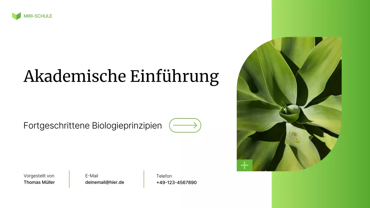 Grüne Vorlesung zur modernen Biologie