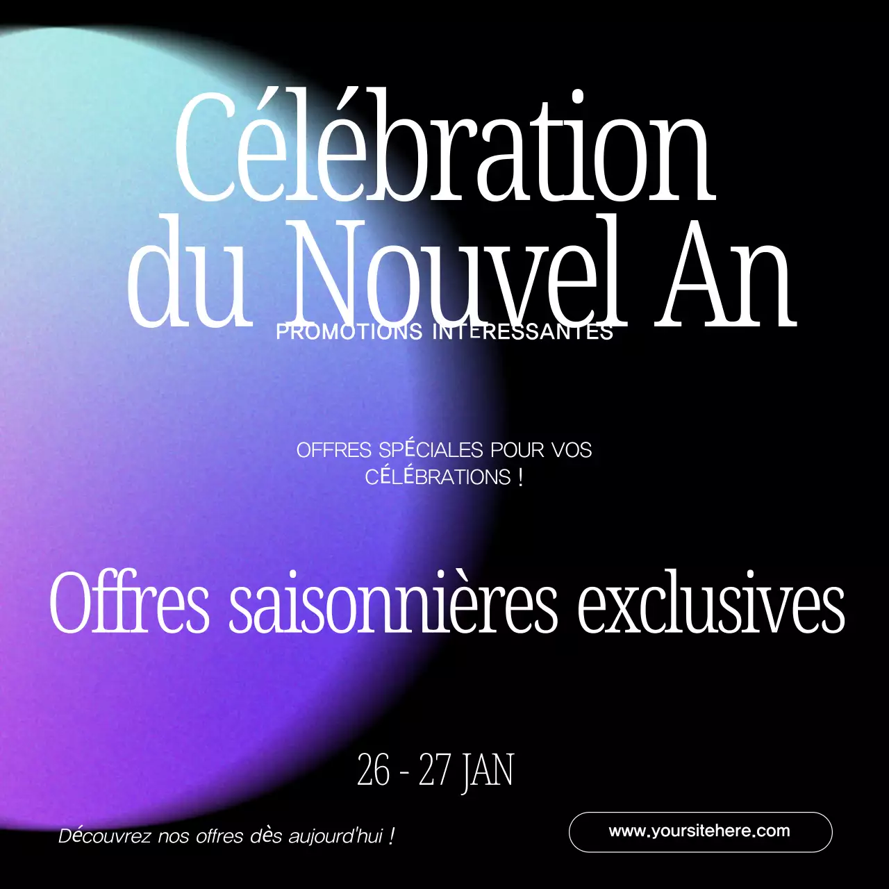 promotion de vacances modernes en violet