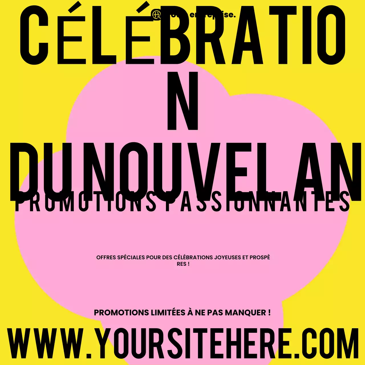 promotion du nouvel an en jaune et en gras