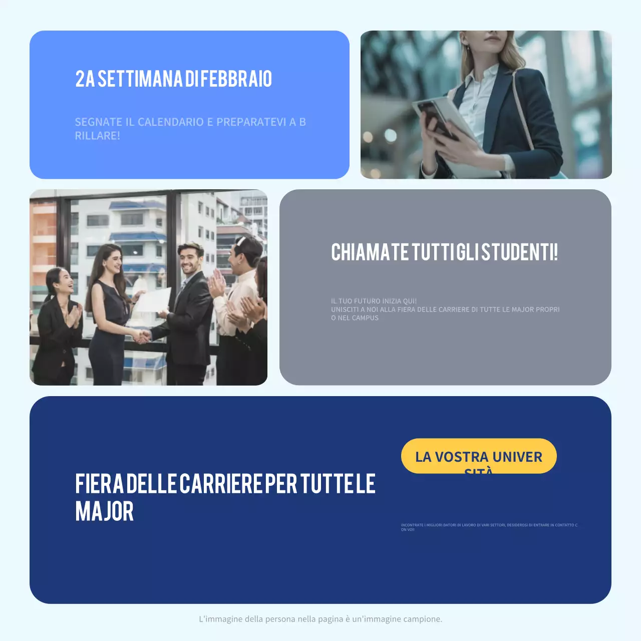 annuncio della fiera della carriera blue modern
