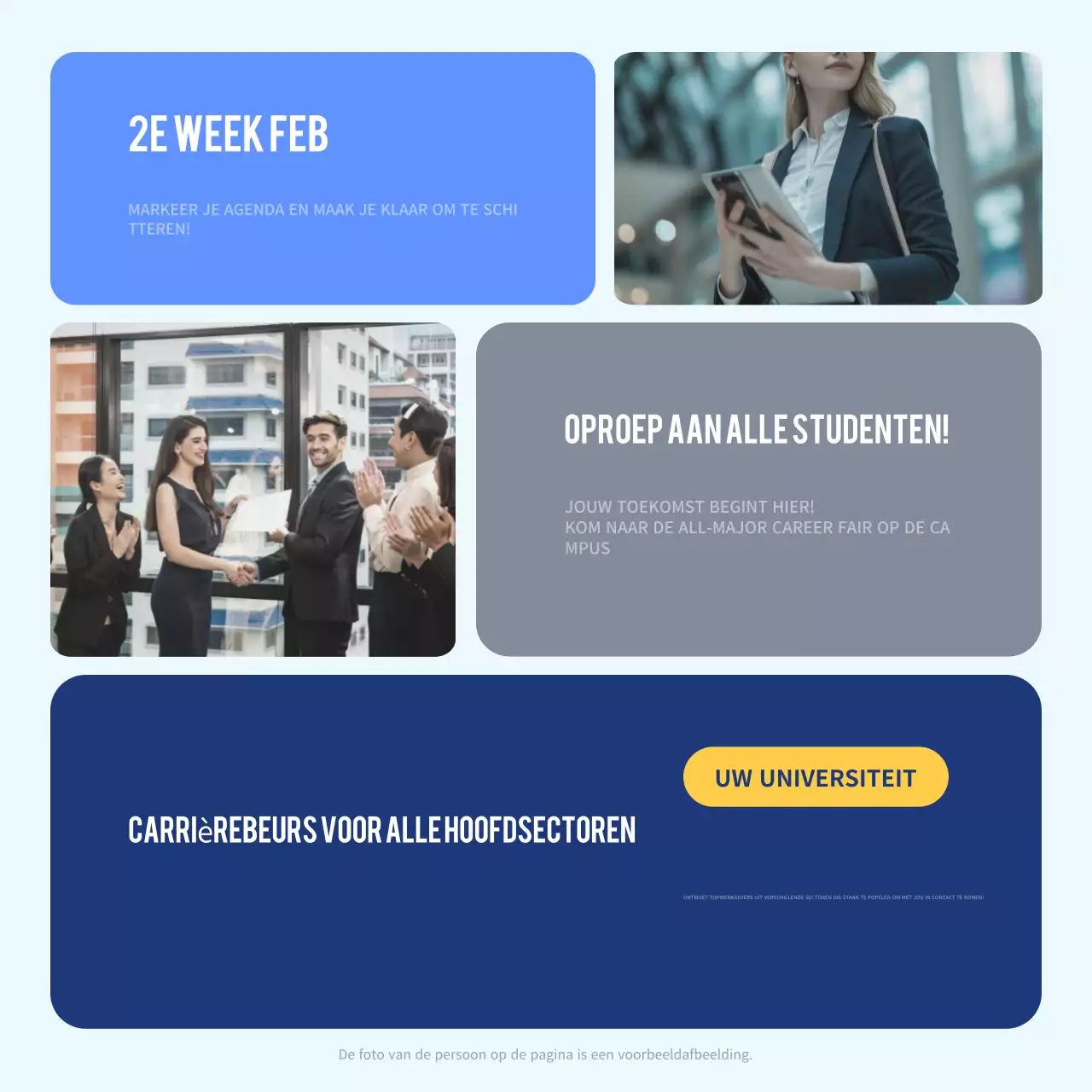aankondiging blue modern carrièrebeurs