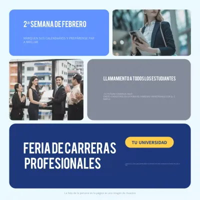 anuncio de la feria de empleo blue modern