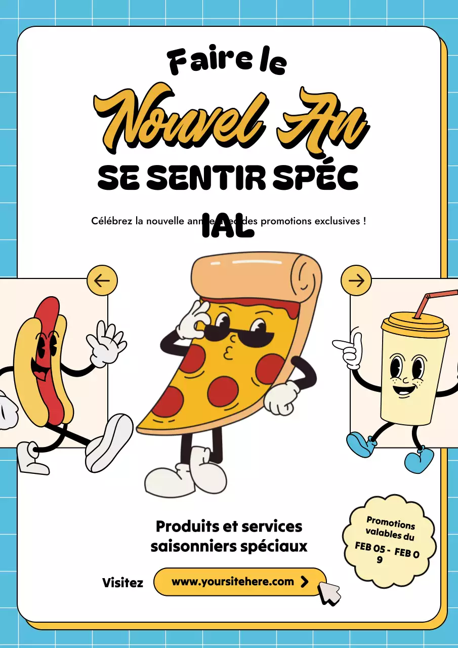 promotion jaune retro nouvel an