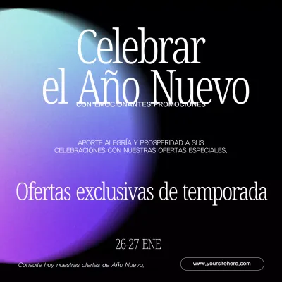 púrpura moderna promoción de vacaciones