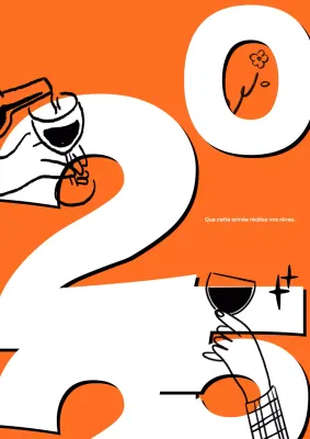 Carte de Nouvel An dessinée à la main