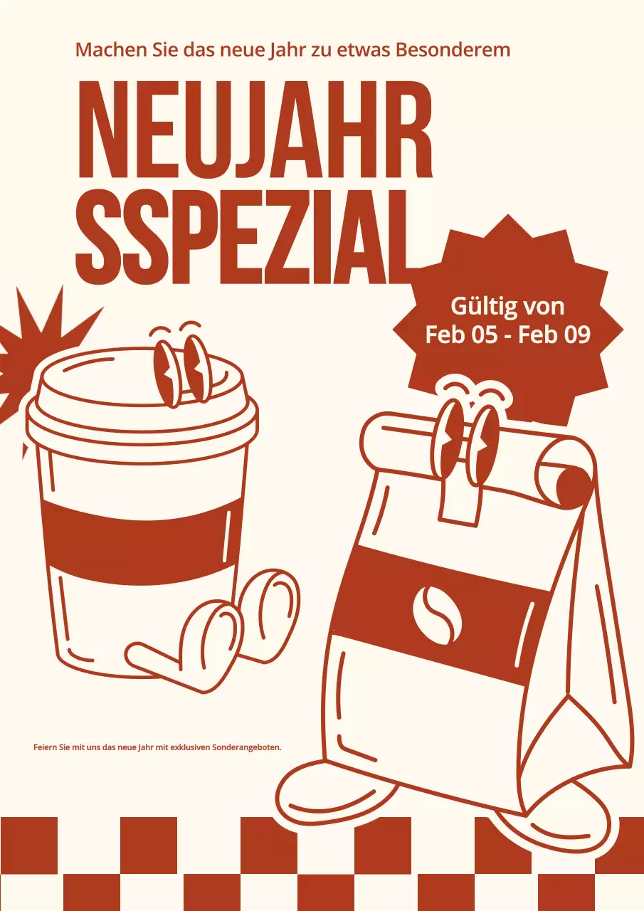 Retro-Neujahrs-Promotion-Poster