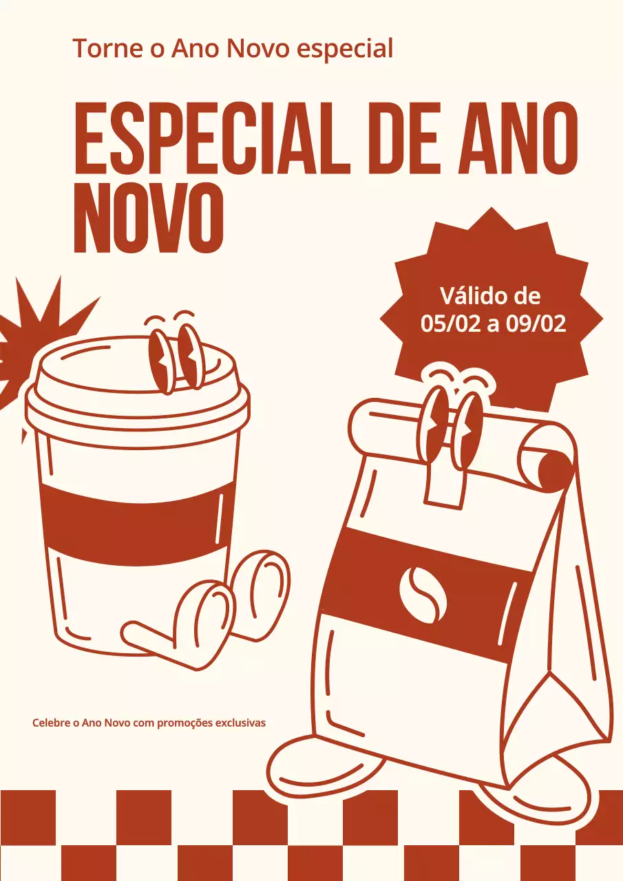 Cartaz de promoção do Ano Novo Retro