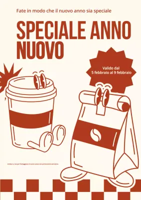 Poster promozionale per il nuovo anno retrò