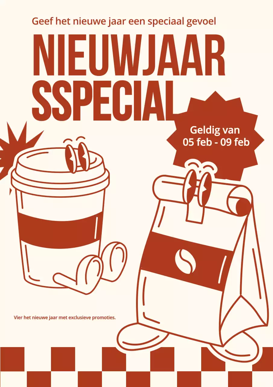 Retro Nieuwjaar Promotieposter
