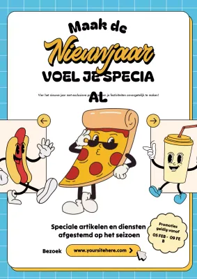 geel retro nieuwjaar promotie