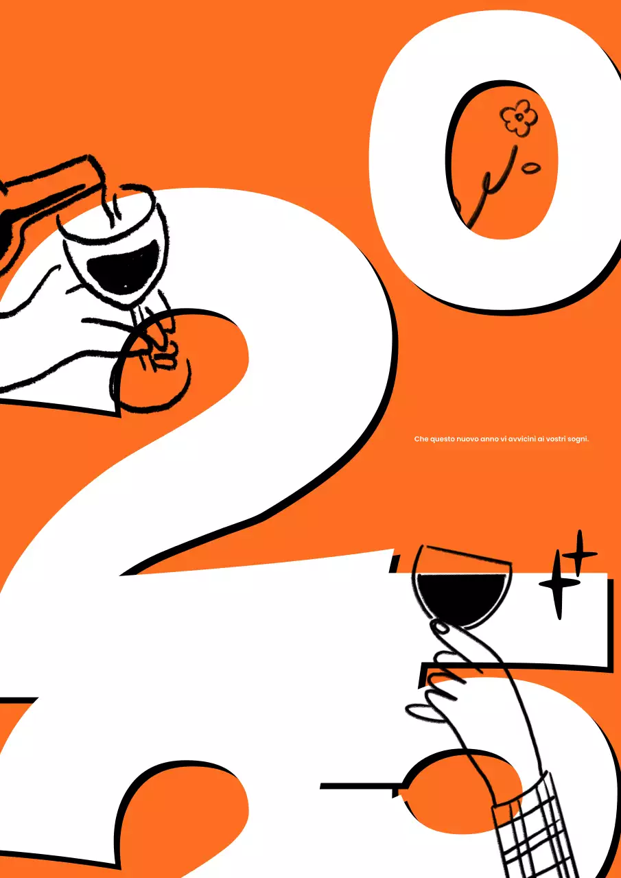 Biglietto di Capodanno disegnato a mano