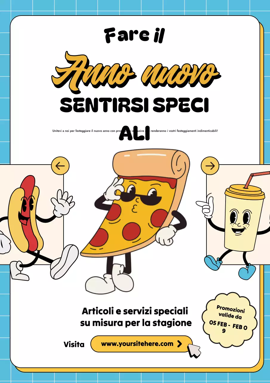 promozione giallo retrò anno nuovo