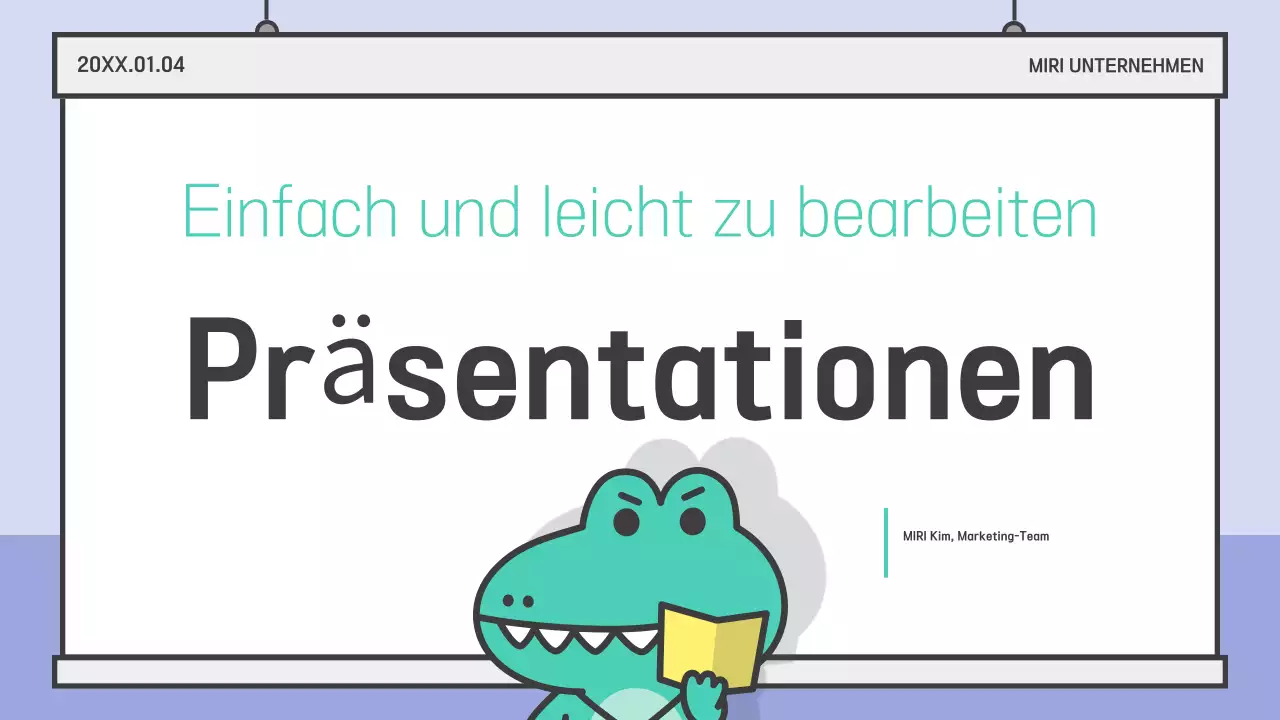 Hellblau Einfache Präsentationsunterlagen