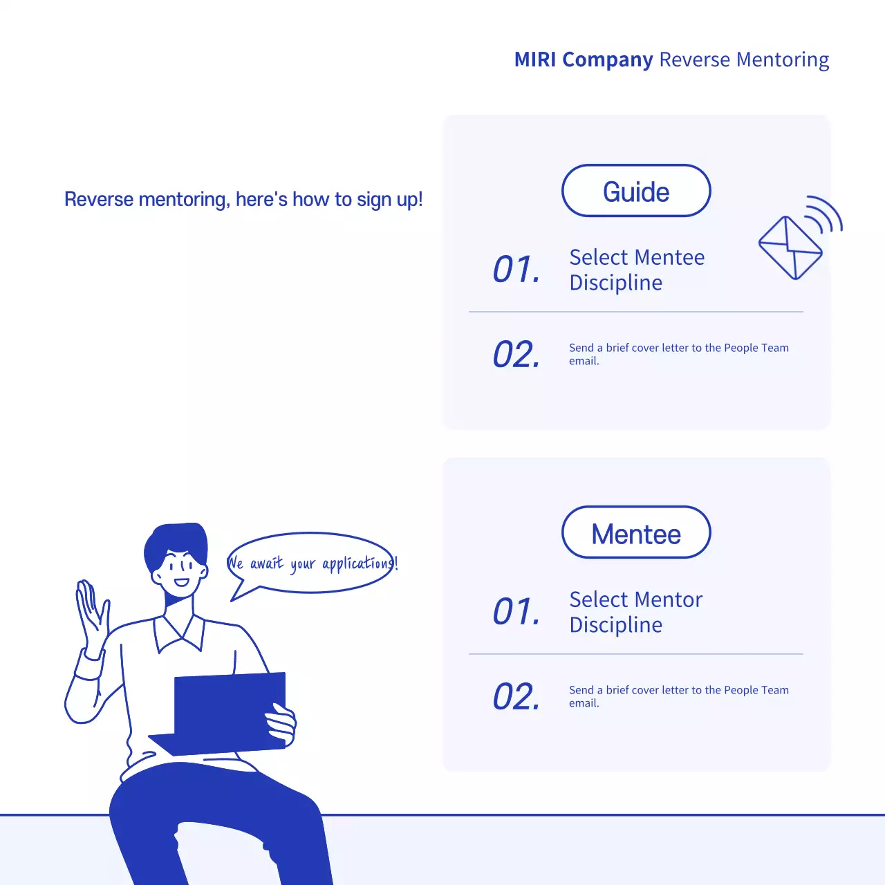 Promover a tutoria moderna azul