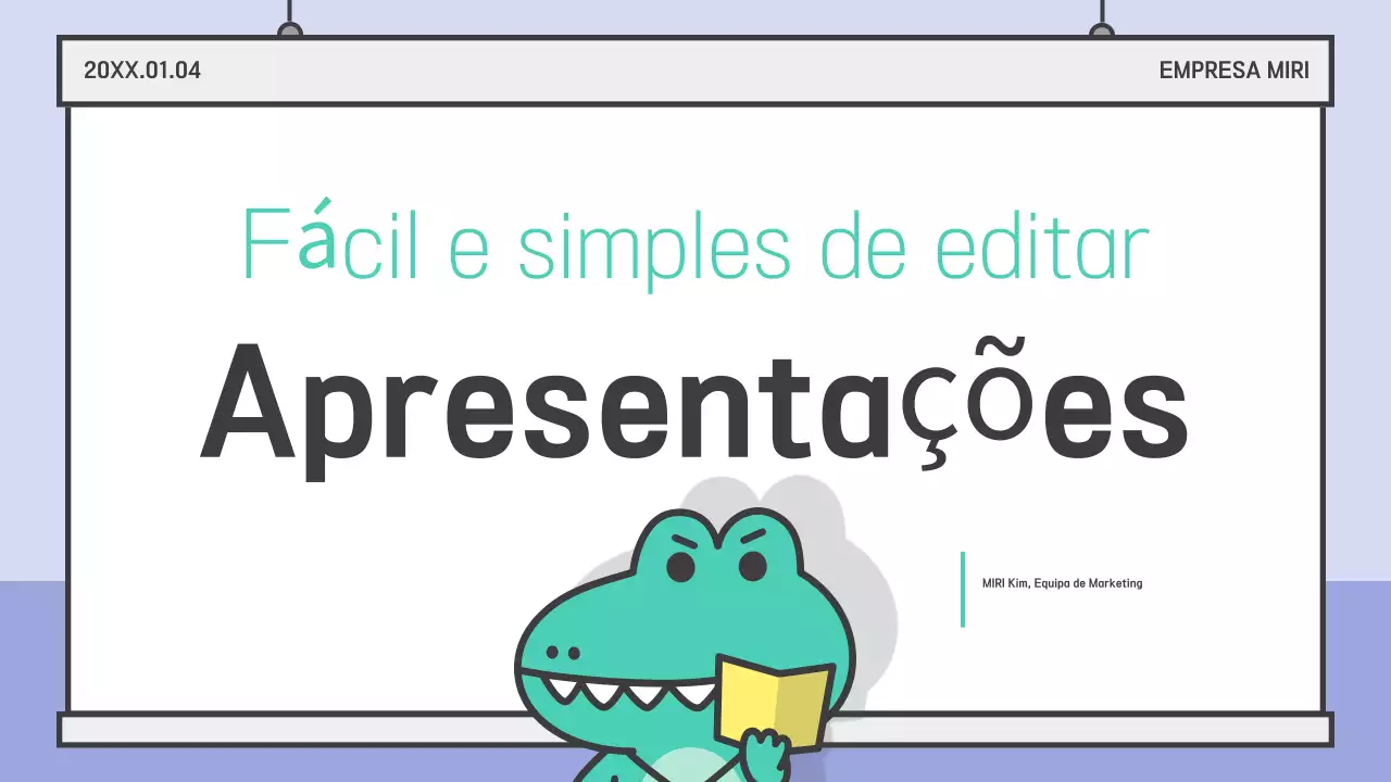 Documentação de apresentação simples em azul claro