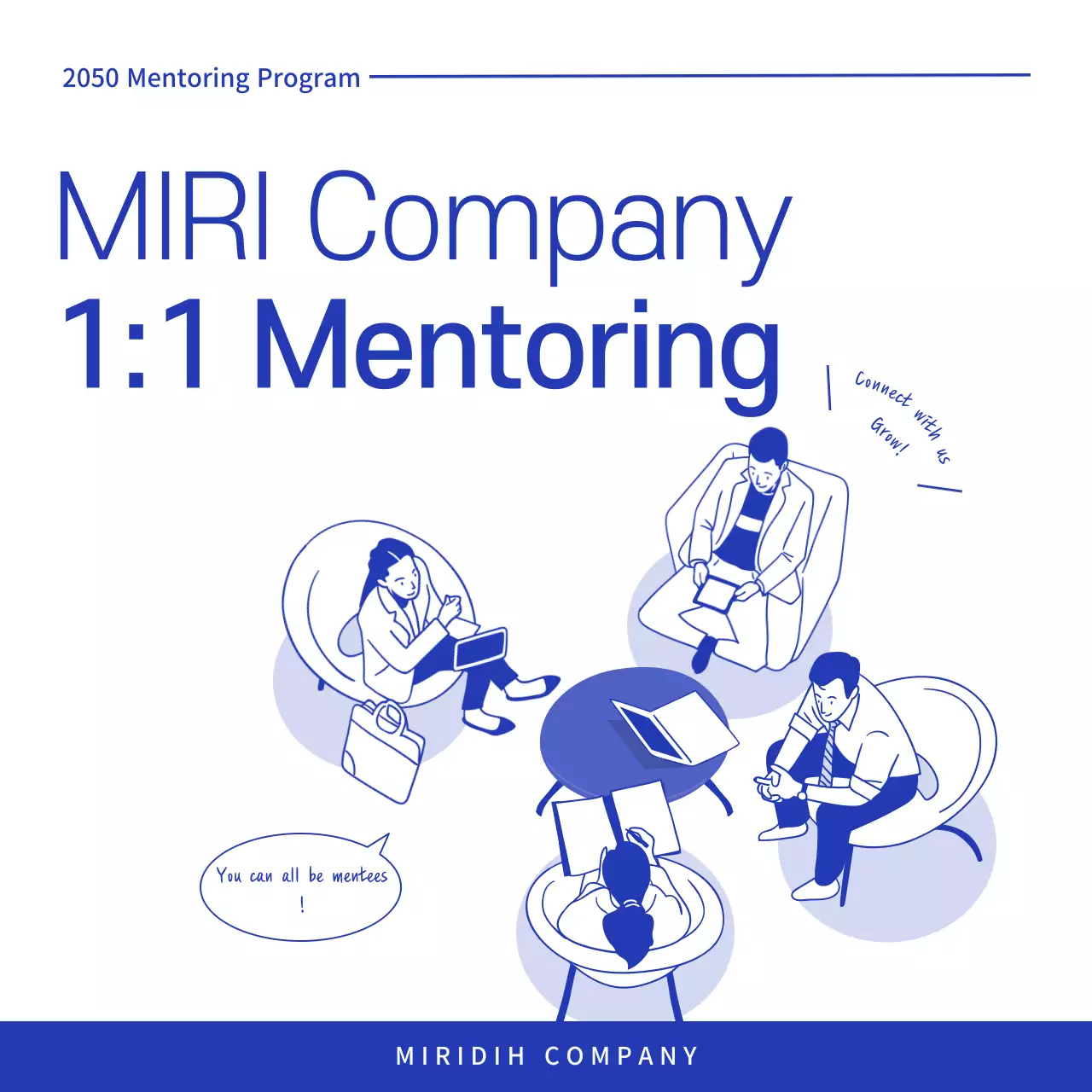 Promover a tutoria moderna azul