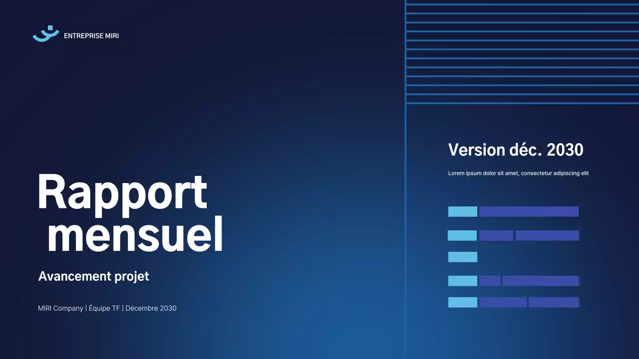 document de rapport moderne bleu