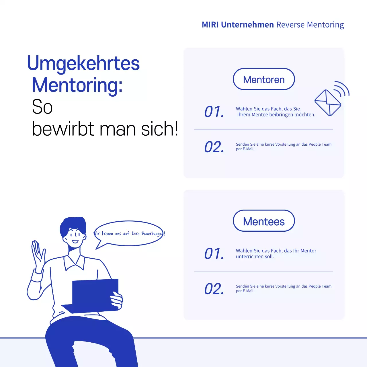 Förderung des blauen modernen Mentorings