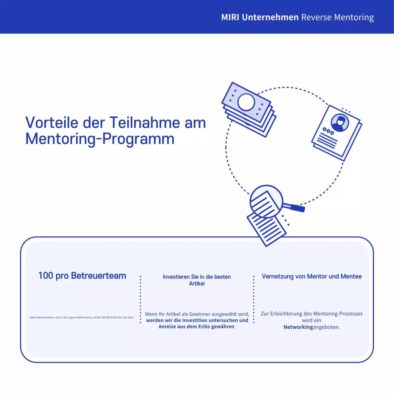 Förderung des blauen modernen Mentorings