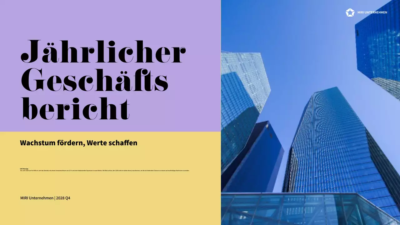 lila moderner Geschäftsbericht