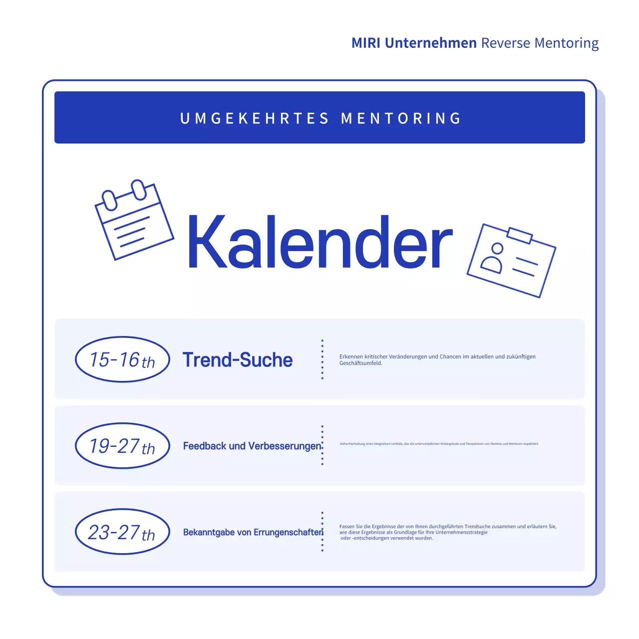 Förderung des blauen modernen Mentorings