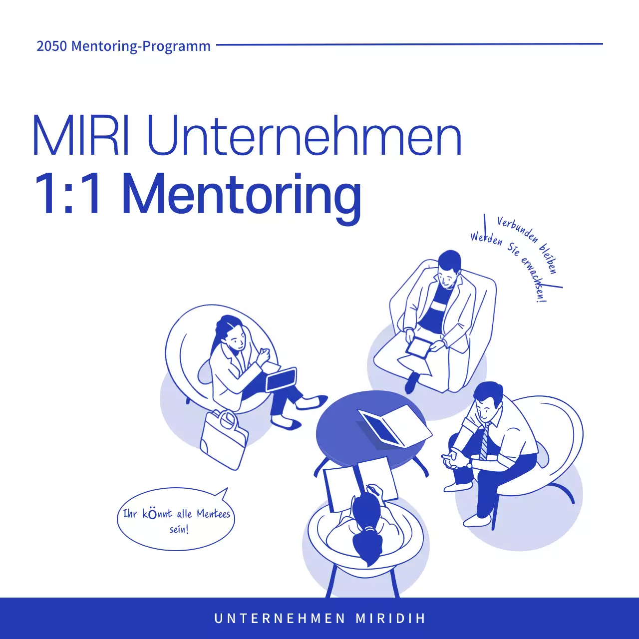 Förderung des blauen modernen Mentorings