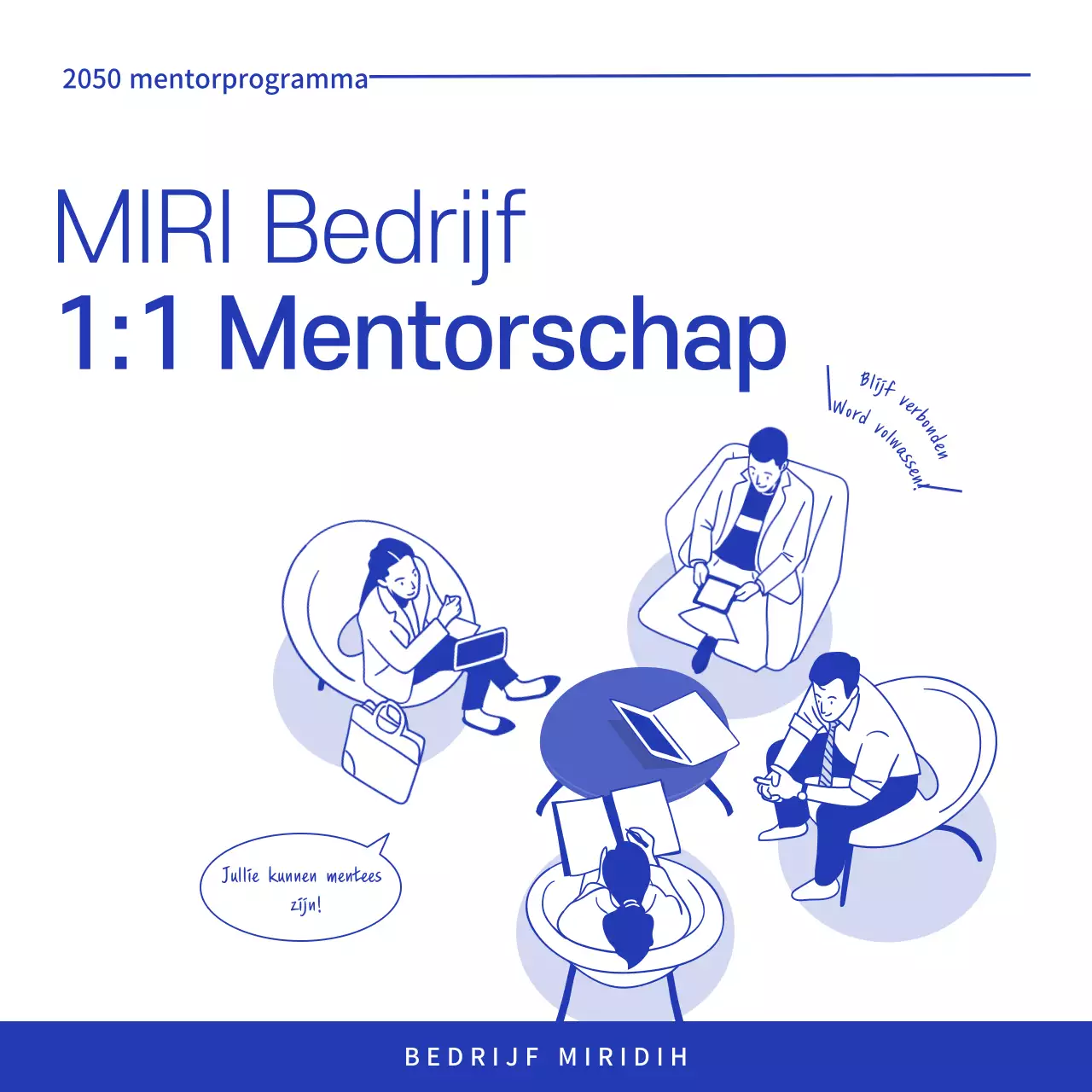 Blauw modern mentorschap promoten