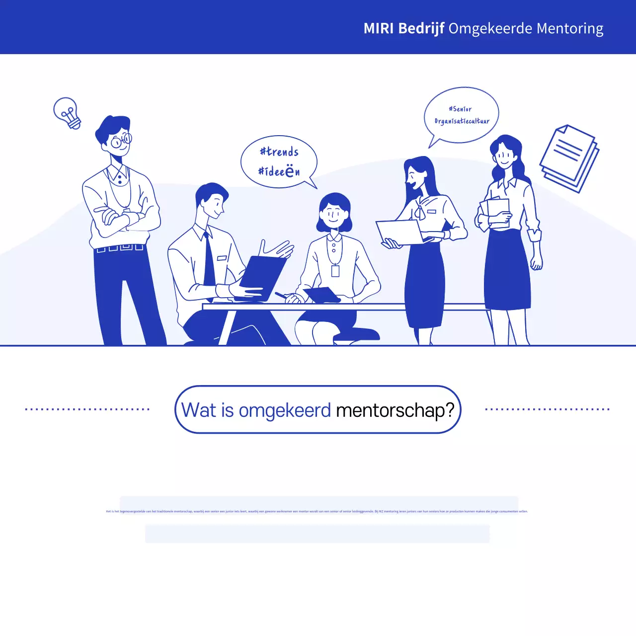 Blauw modern mentorschap promoten