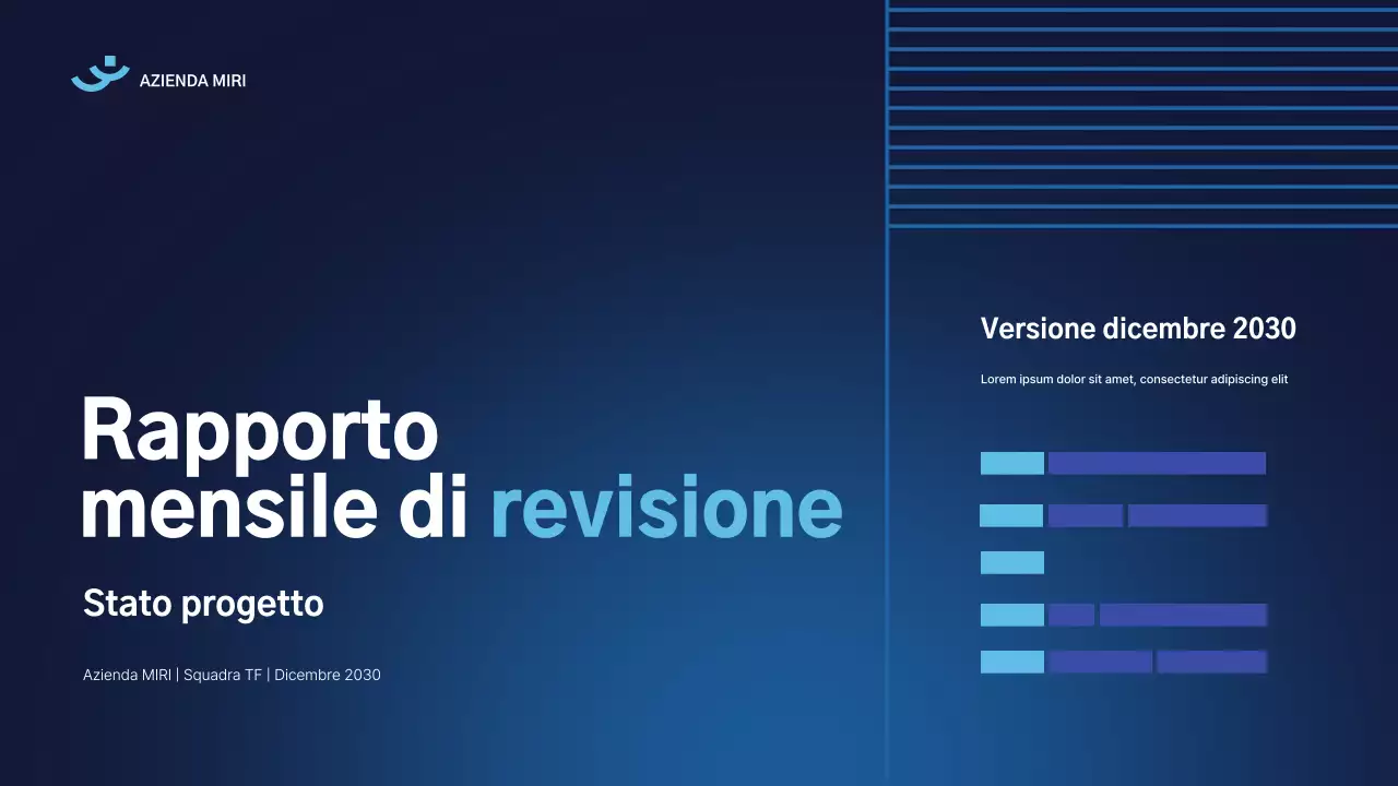 documento di relazione blu moderno