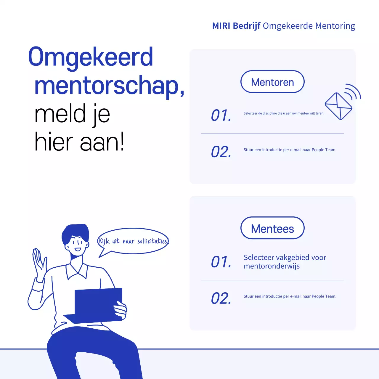 Blauw modern mentorschap promoten