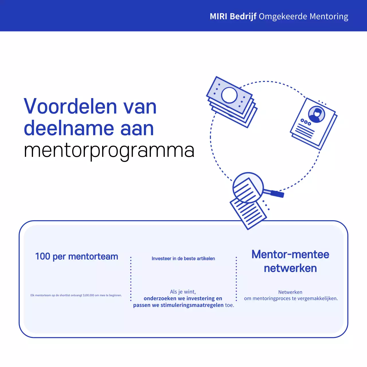 Blauw modern mentorschap promoten