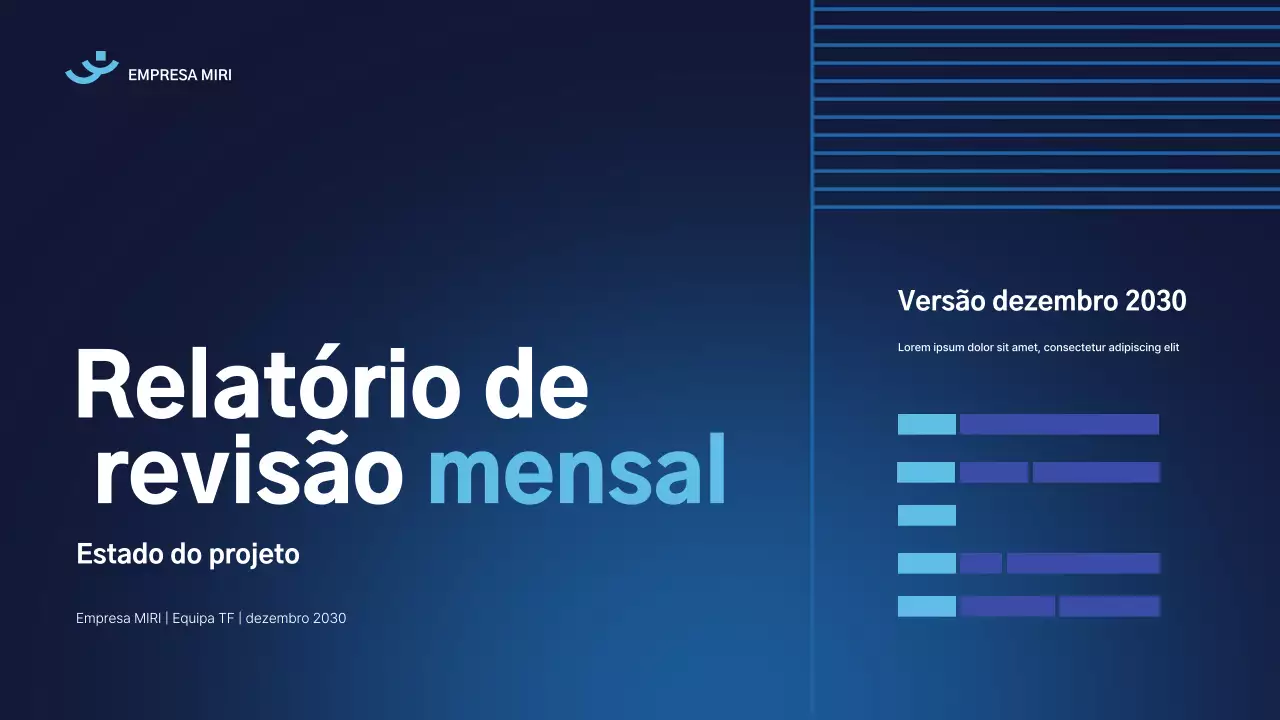 documento de relatório moderno azul