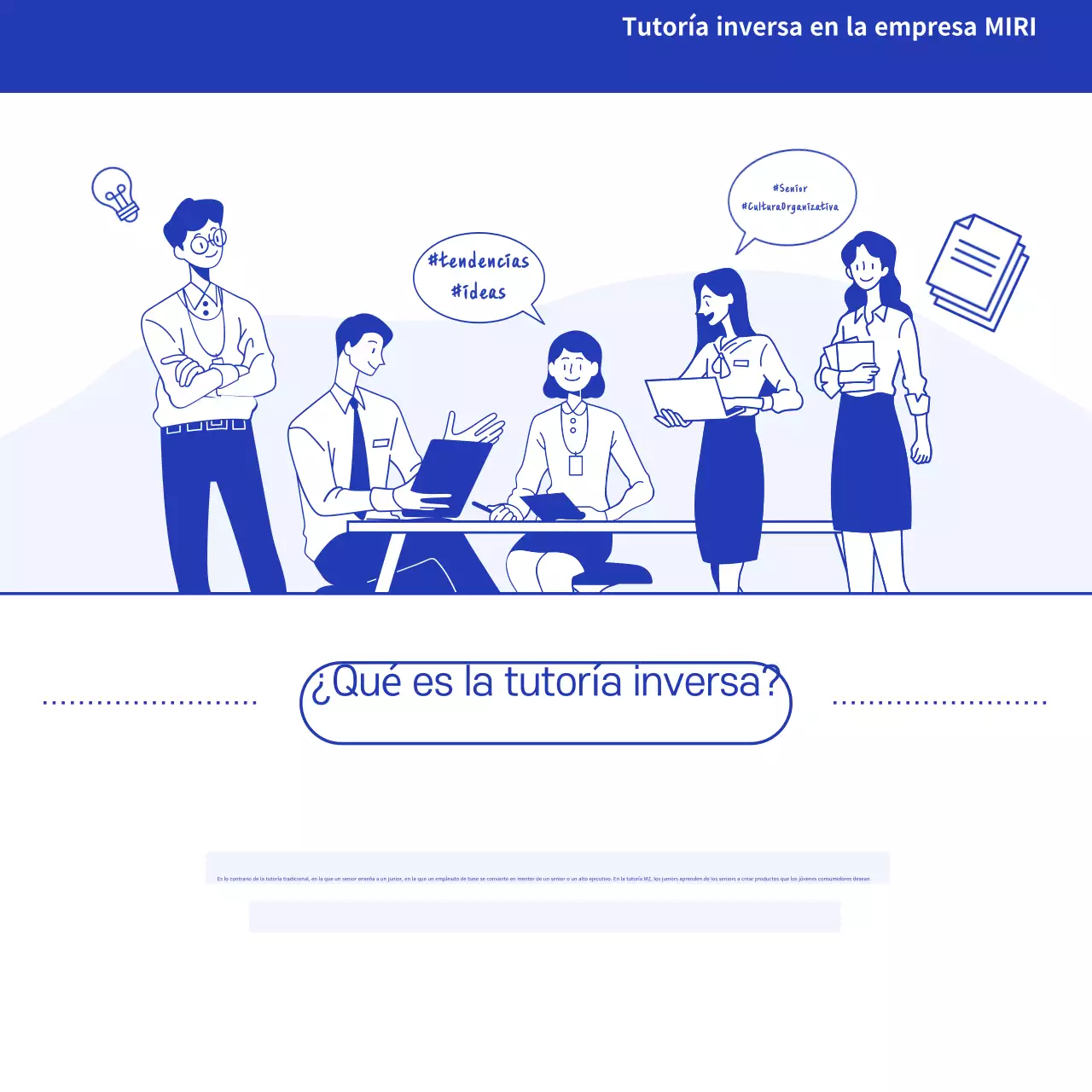 Promover la tutoría moderna azul