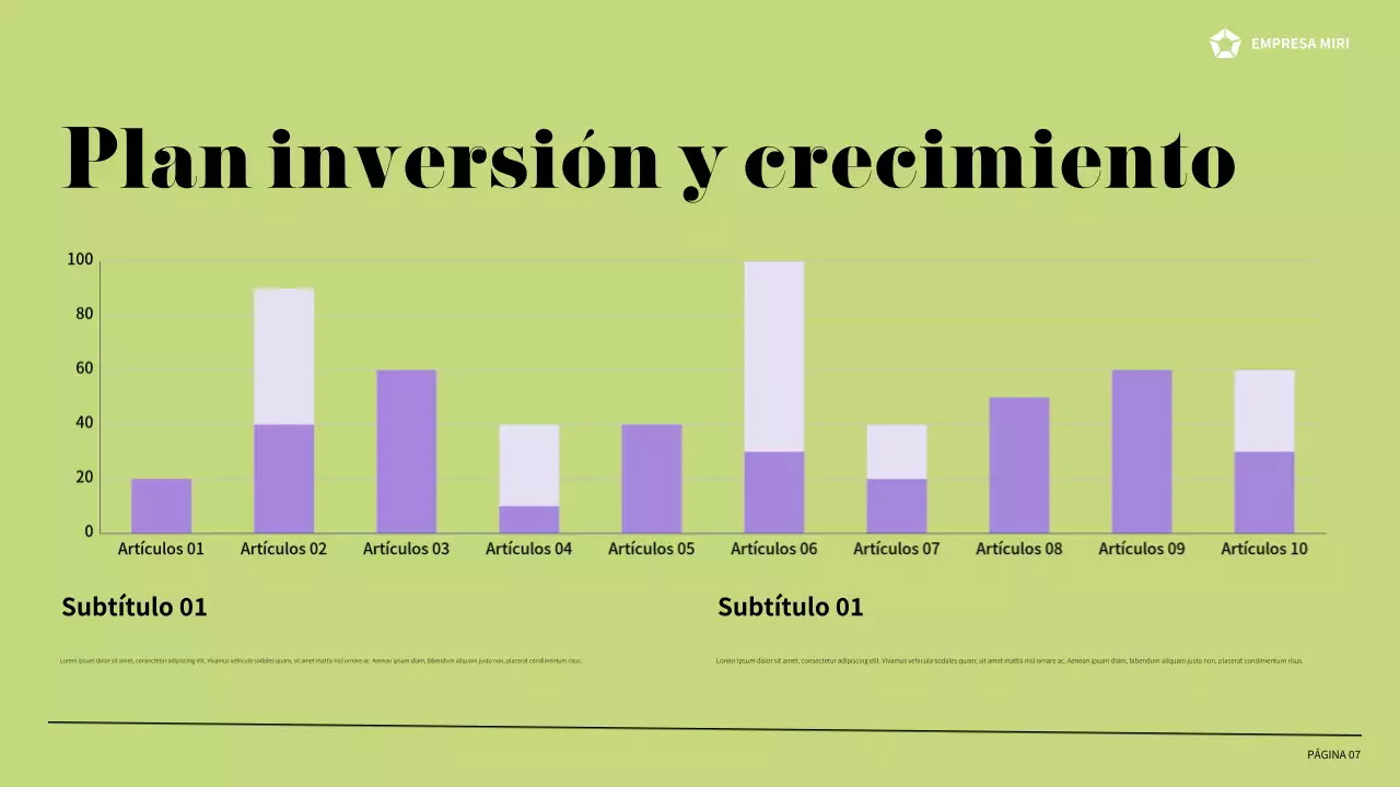 informe sobre la empresa moderna púrpura