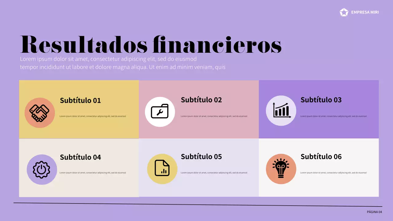 informe sobre la empresa moderna púrpura