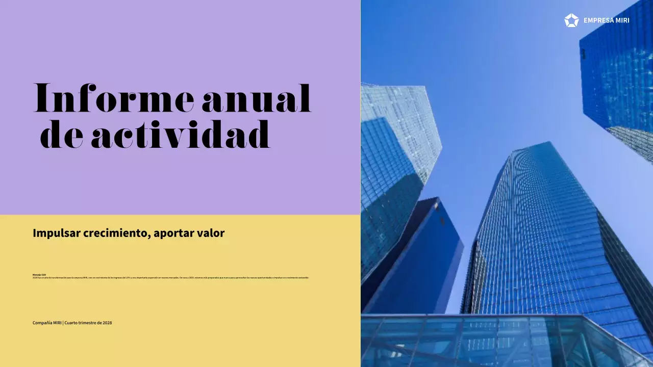 informe sobre la empresa moderna púrpura