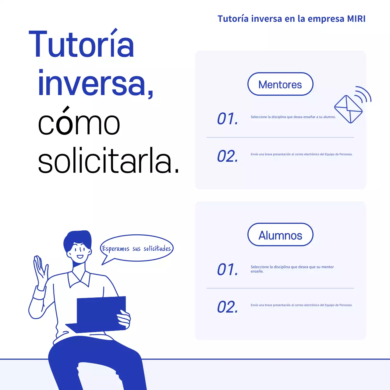 Promover la tutoría moderna azul