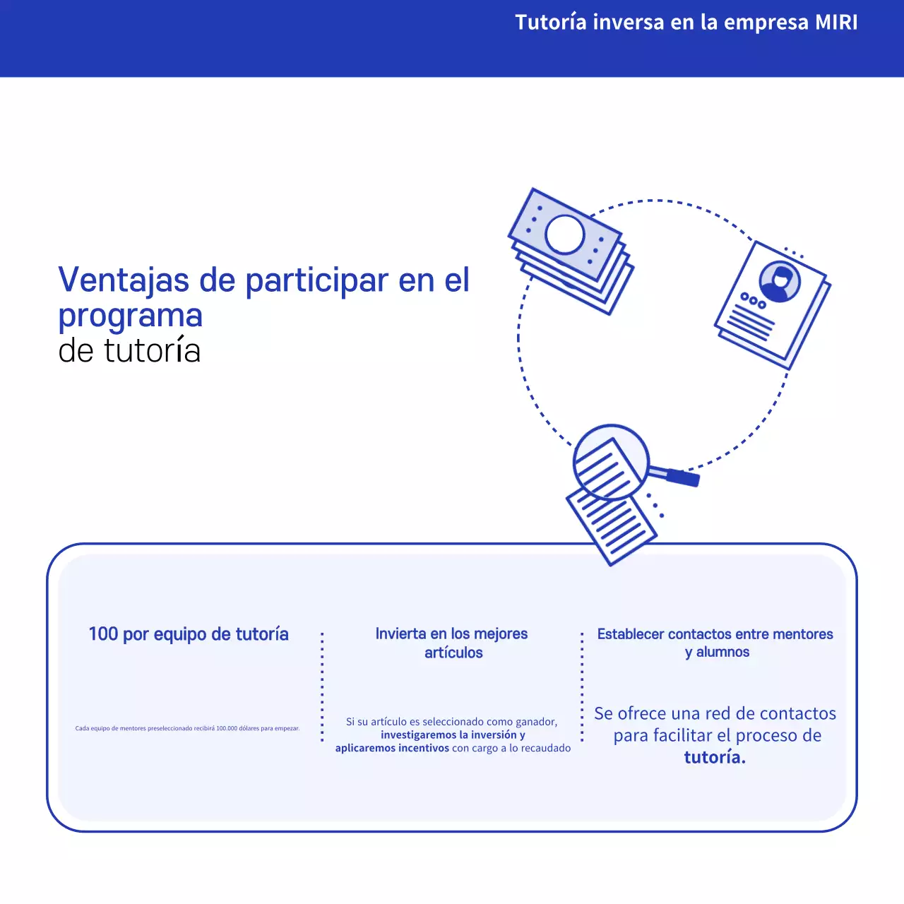 Promover la tutoría moderna azul