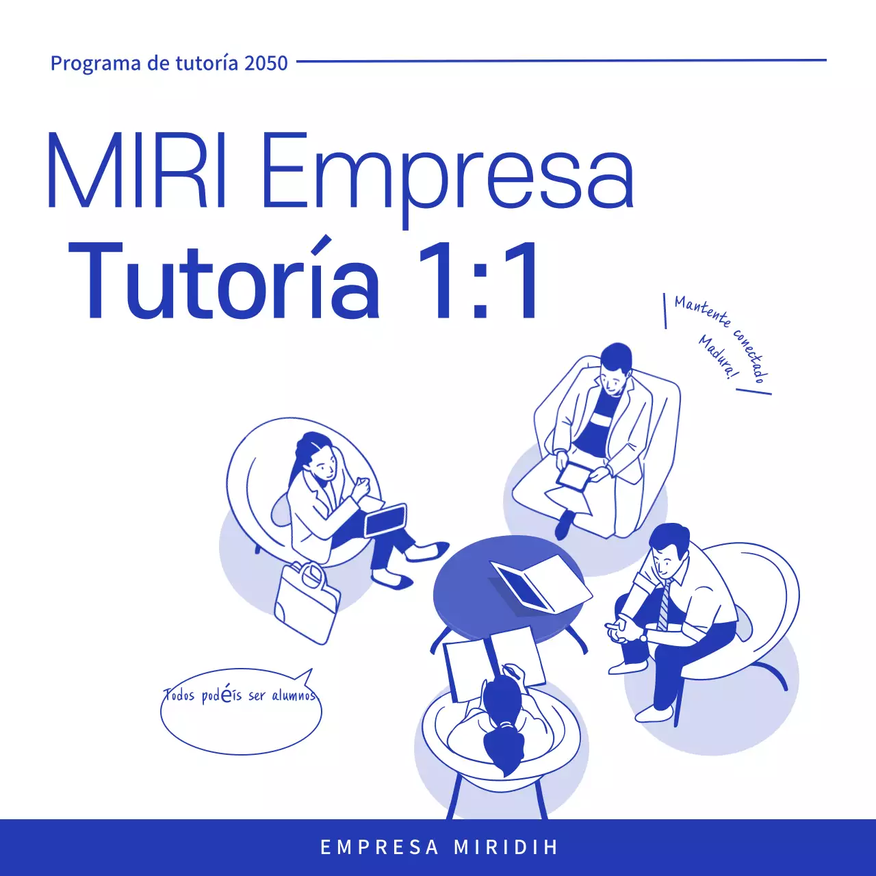 Promover la tutoría moderna azul
