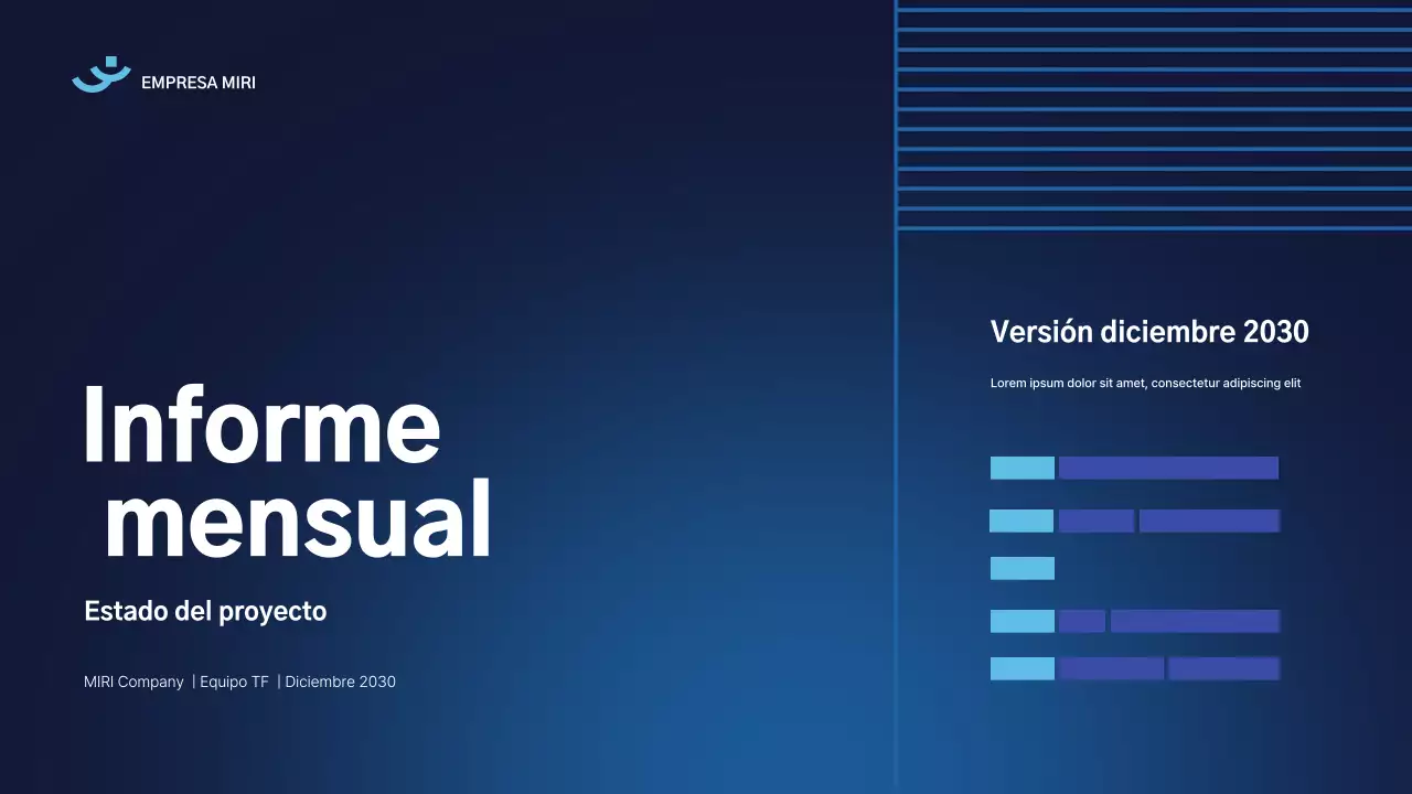 documento del informe blue modern